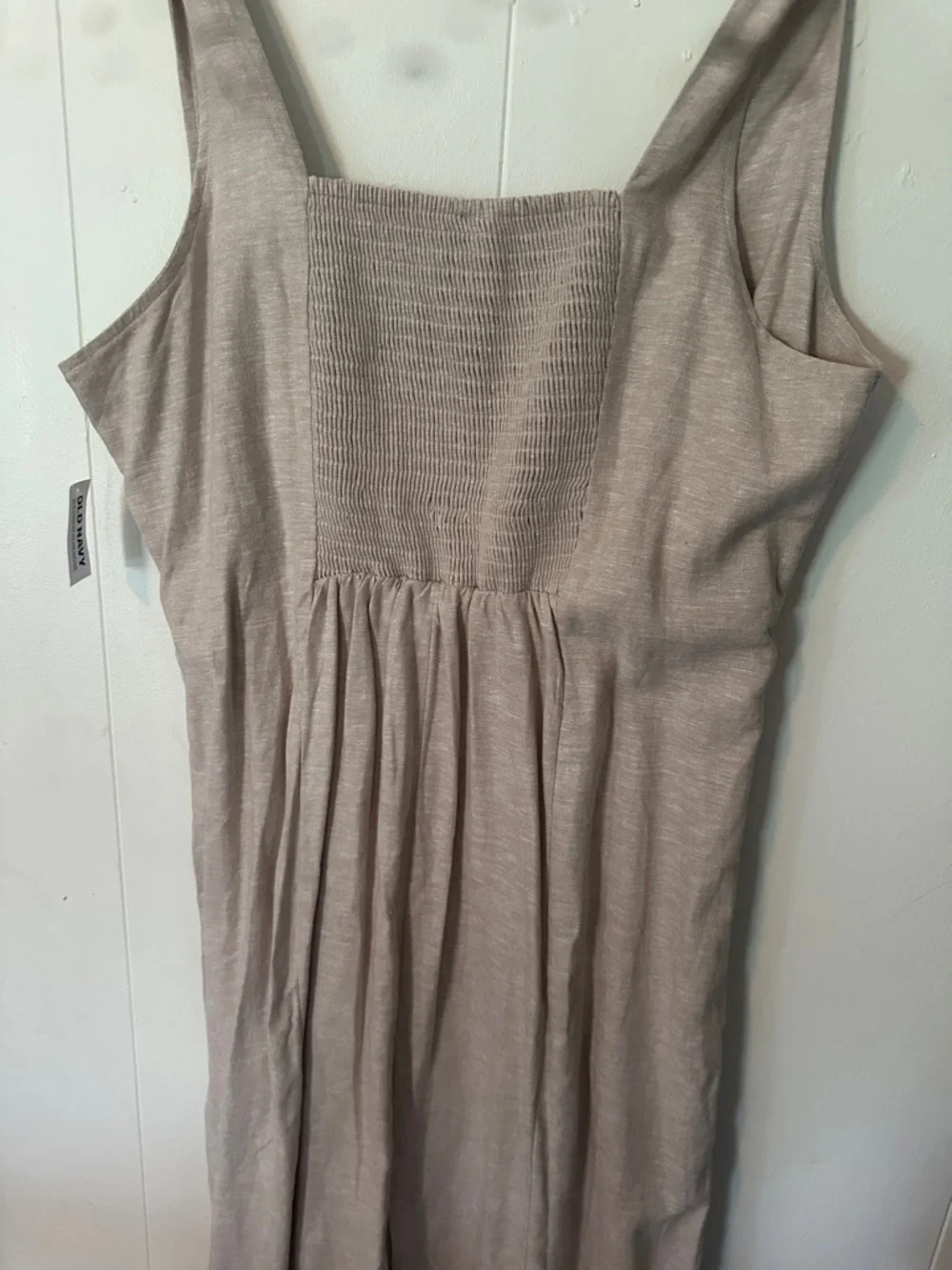 Old Navy Square-Neck Sleeveless Midi Dress in Beige - Picture 8 of 8